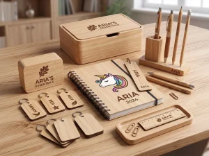 Custom Wooden Desk Stationery