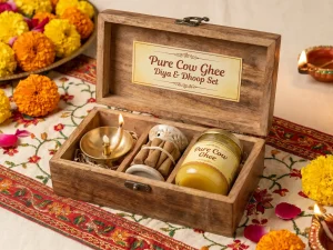 Pure Cow Ghee Diya & Dhoop Set