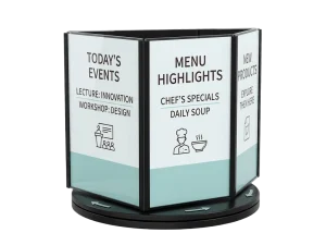 Rotating 4-Side Table Top Display